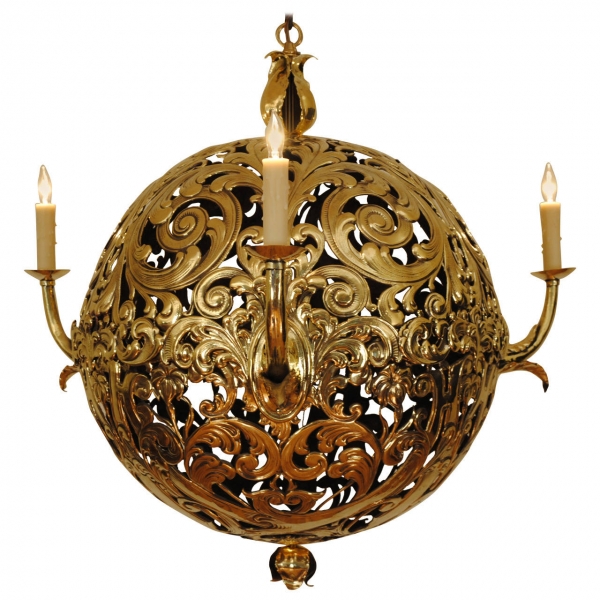 Brass Orb 3light Chandelier / robuck.co